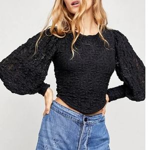 Free People Tea Time Top Black